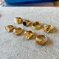 Mens 18K Gold Rings, Gold Plated Signet / Band Rings For Men - Gemstone Signet Pinky Ring - Mens Jewelry- Mens Signet Ring By Twistedpendant