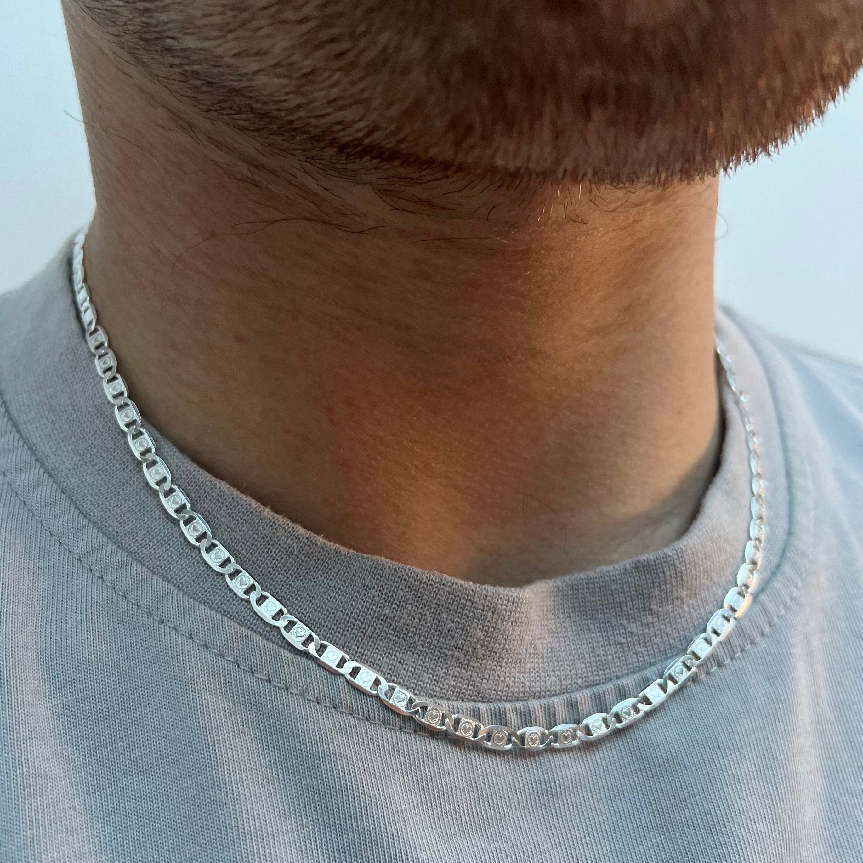 Silver Valentino Chain - Mens Chain Necklace - Love Heat Chain