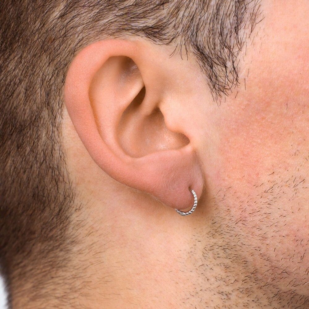 Silver hoops men discount