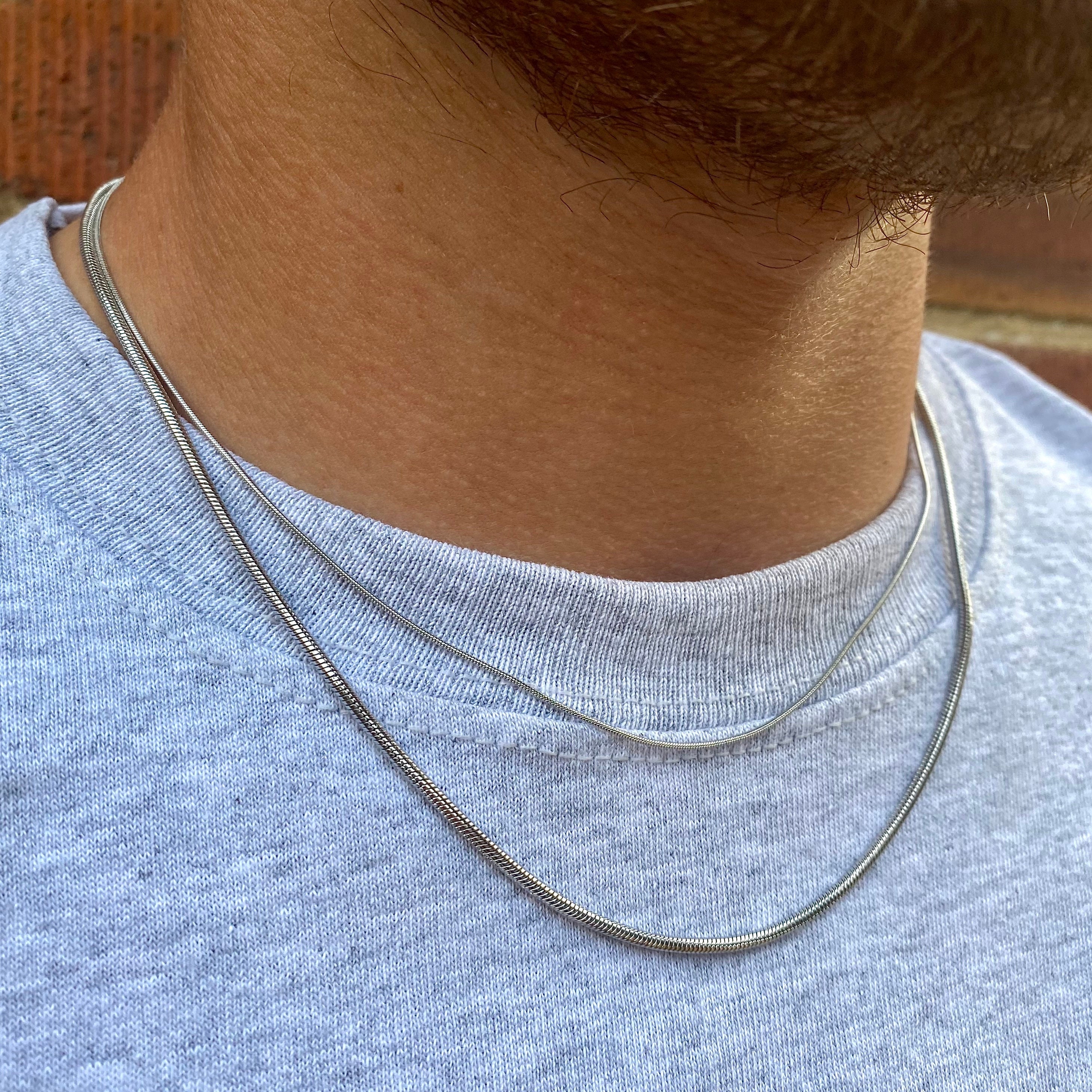 3mm Round Snake Chain Necklace 14K Solid Yellow Gold Round Snake Chain Fine Jewelry Unisex Necklace, Mens Gold Chain