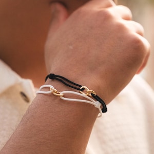 Mens Bracelet - Minimalist Gold Nylon Rope Bracelet For Men