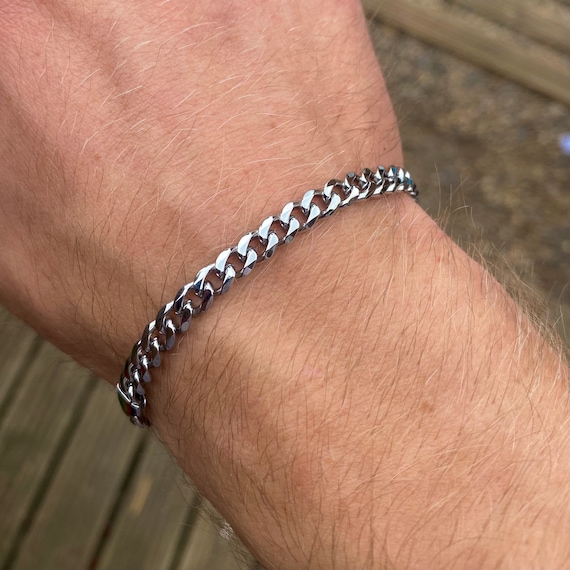 Bracelet homme Bracelet en argent cubain pour hommes de 5 mm