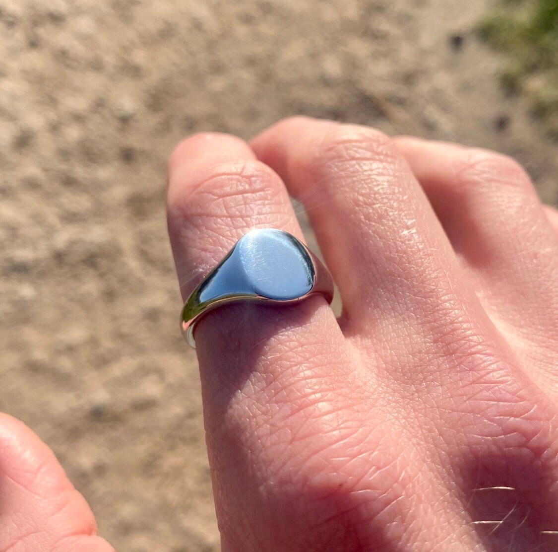 Mens Pinky Ring Silver Ring Men Plain Smooth Pinky Etsy UK