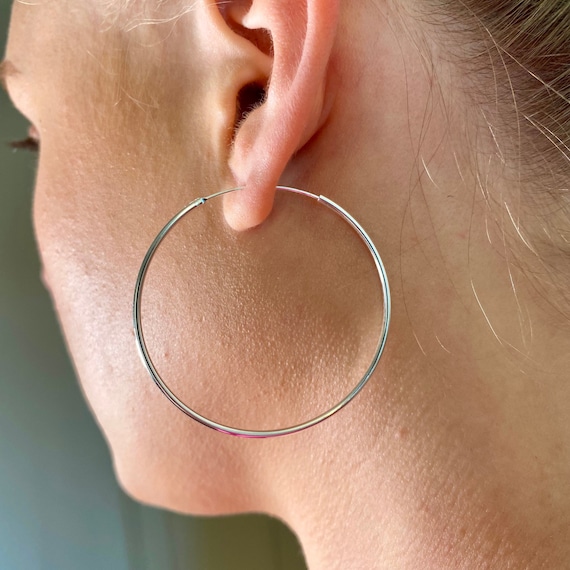 Silver Hoop Earring Blanks 50mm