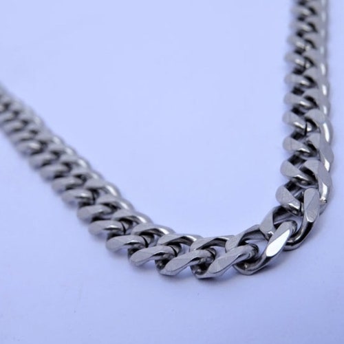 Silver Thick Necklace Mens Chain Silver 