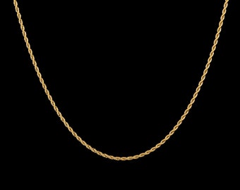 Gold Rope Chain, 2mm Gold Chain Necklace, Mens Gold Rope Chain, Gold Chains for Men, Gold Necklace Men Jewelry - By Twistedpendant