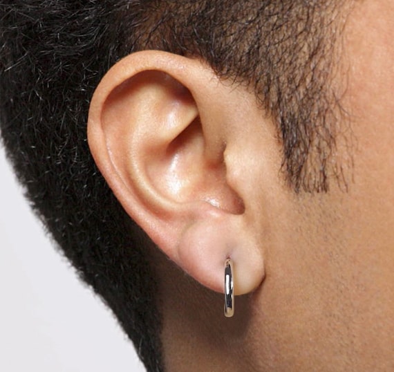 Big ear cuff earring for men, 925 silver jewelry for him