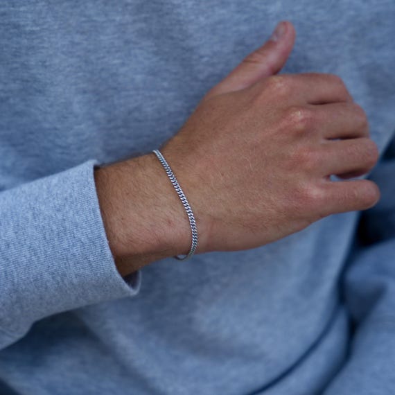 Bracelet Gourmette En Argent 925 - Maillons Serrés - Neuf Avec étiquettes Et Pochette - Qualité Supérieure