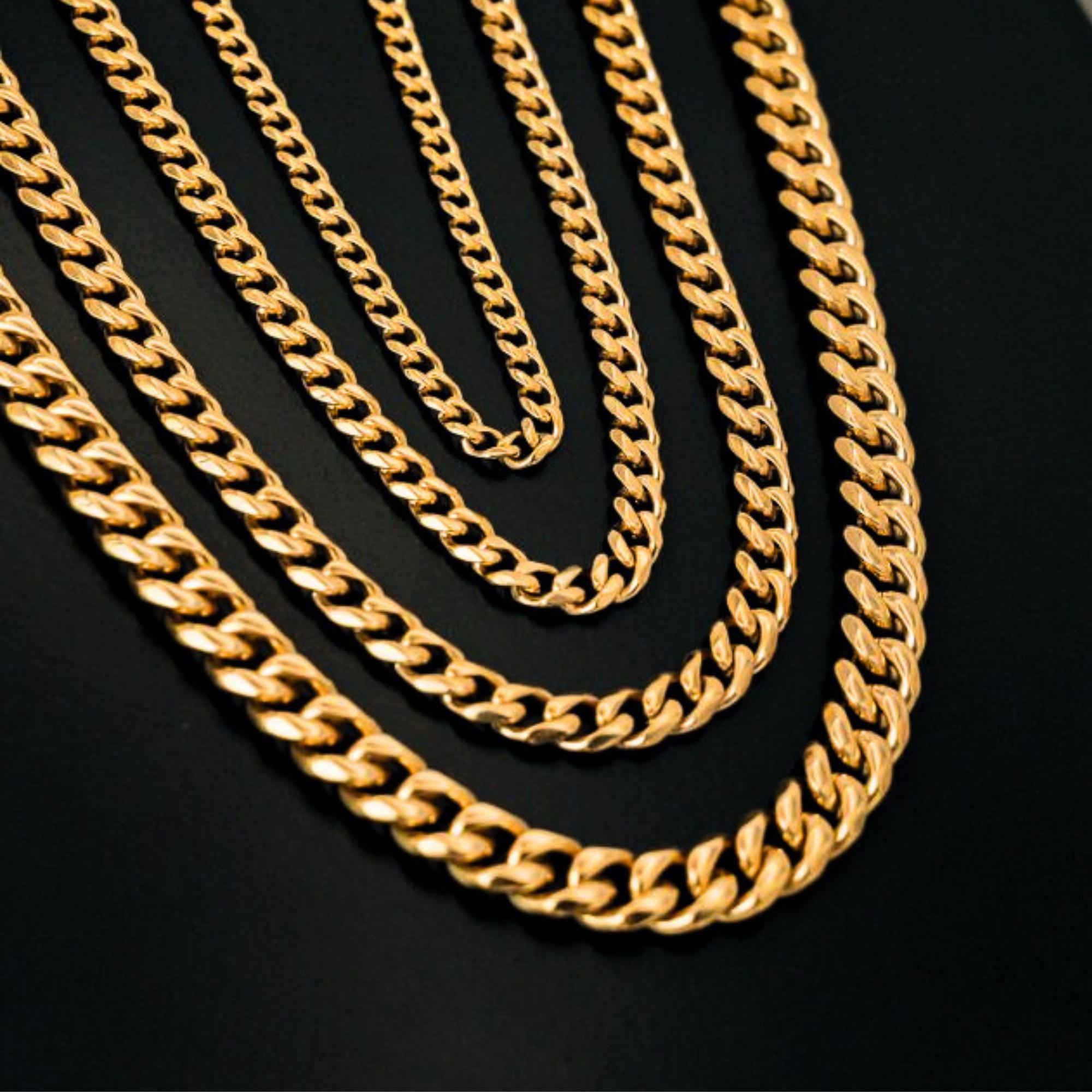 Heavy Solid 316 Stainless Steel Miami Cuban Link Chain – Silver, No Stone