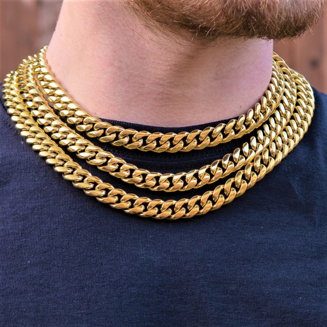 Gold necklaces online for men cheap