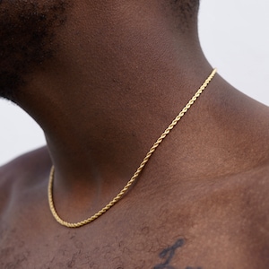 Gold Rope Chain, 18K Gold Chain Necklace, Mens Gold Rope Chain, Gold Chains for Men, Gold Necklace Men Jewelry By Twistedpendant image 2