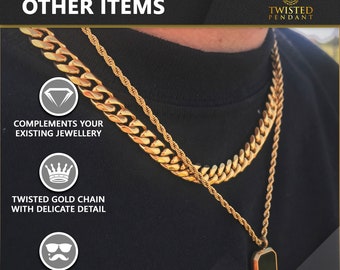 Maglie Cubane 20 24 30 Set Di 3 Collane Hip Hop In Maglia Cubana Placcate Oro 14K - Lunghezze 20, 24 E 30 Pollici Collane Placcate Oro 14k