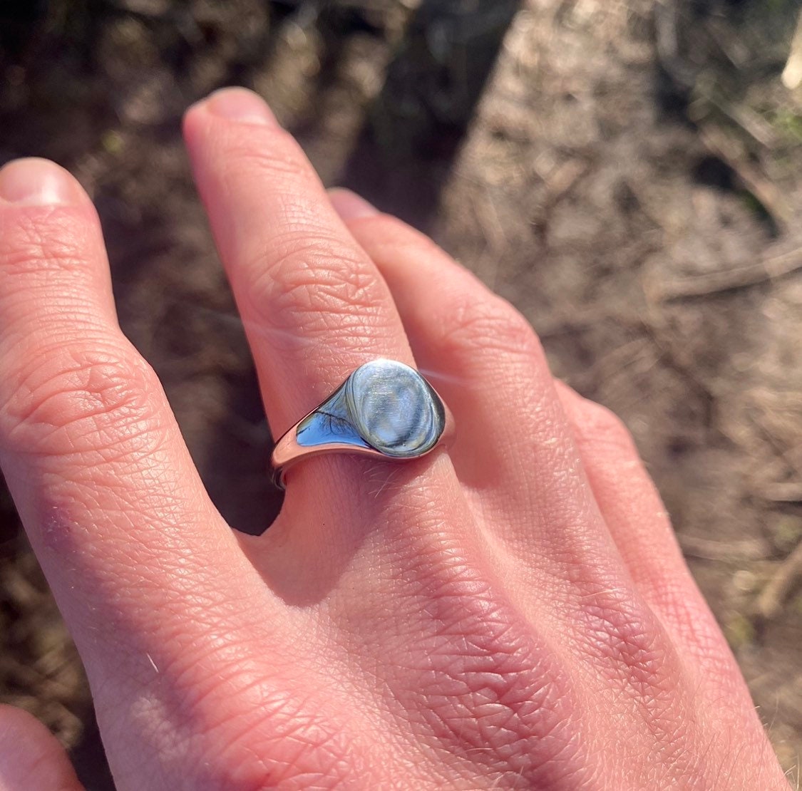 Mens Pinky Ring Silver Ring Men Plain Smooth Pinky Etsy UK