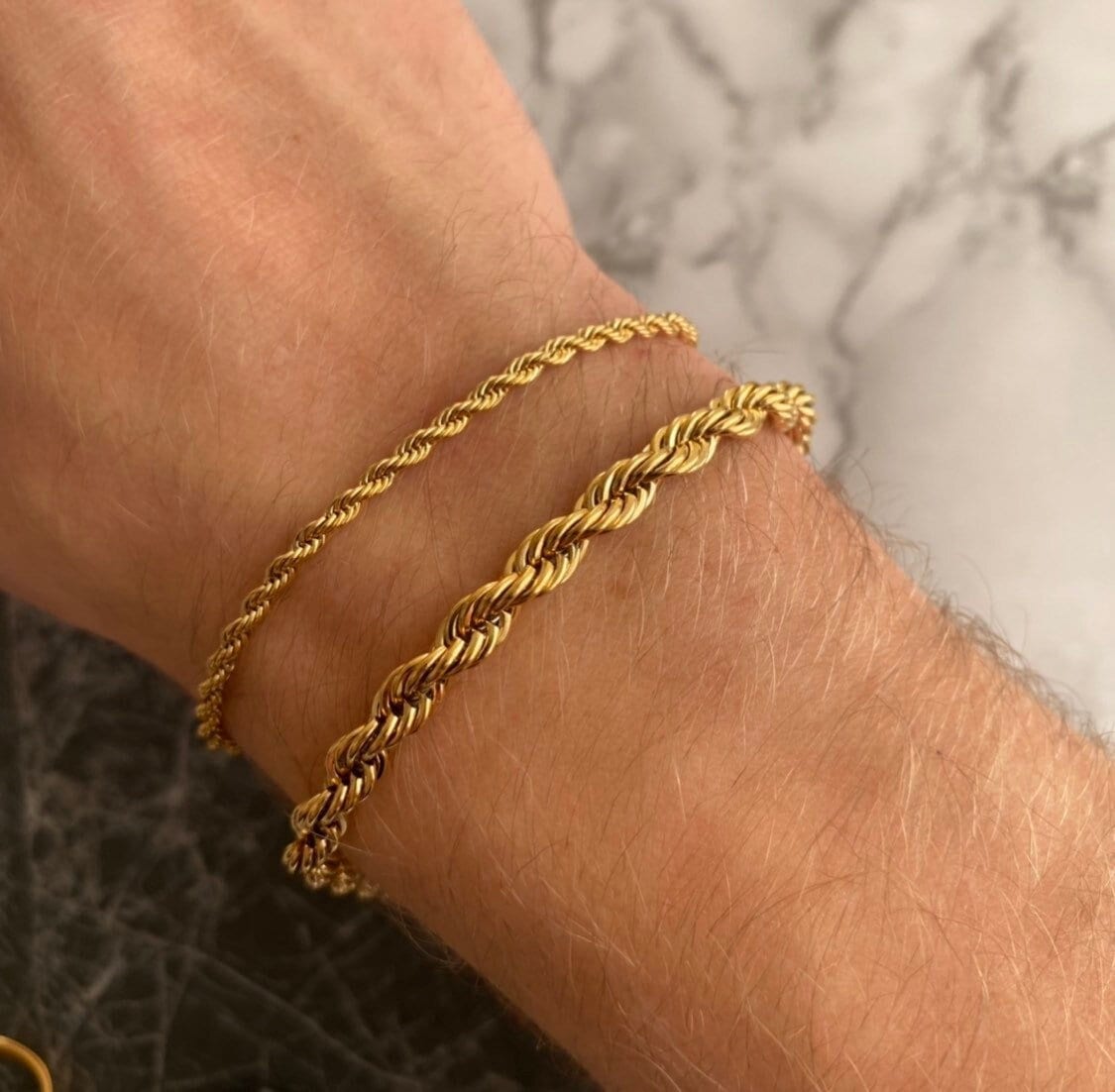 Gold Rope Bracelet Chain, Gold Twisted Bracelet Men Solid Link Chain, Mens Gold  Bracelets 3mm / 5mm Minimalist & Statement Bracelets Jewelry - Etsy Israel