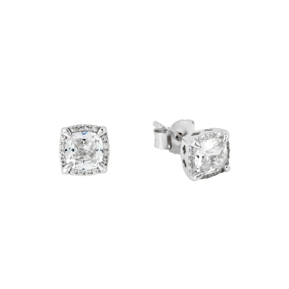 Mens gold square store diamond earrings