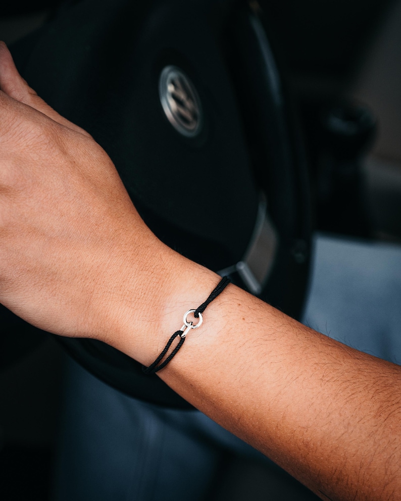 Mens Bracelet - Minimalist Gold Nylon Rope Bracelet For Men