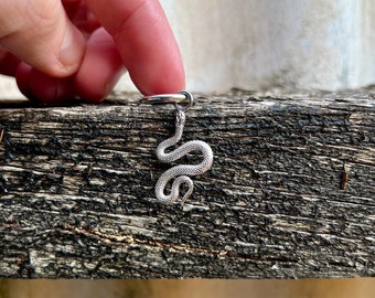 MENDOZZA Orecchini A Cerchio Serpente In Argento 925, 11 Mm, Ipoallergenici, In Scatola Regalo