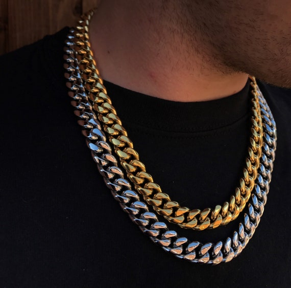 Mens Necklace Chain Thick 12mm Cuban 