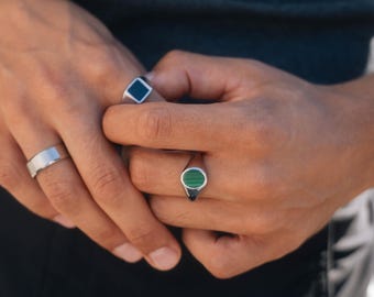 マラカイトハートリング - 調節可能 - Etsy 日本