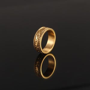 Mens 18K Gold Rings, Gold Plated Signet / Band Rings For Men