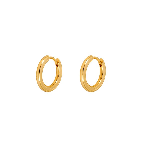 HANLI Orecchini Uomo Cerchio Diamante Oro Placcato 14K e Zirconi Cubici Anallergici Leggeri Trendy Gioielli di Moda per le Uomo
