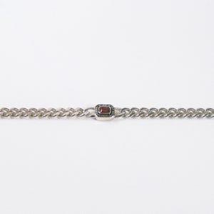 Silver Herrhalsband - Röd Rubin Vintage Style Chain Halsband - Herrsmycken - Herr Silverkedja Med Röd Ädelstenshänge Kedja - Herrkedja bild 9