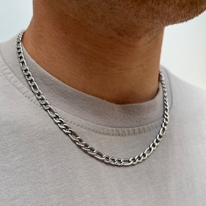 Silver 5mm Chain Necklace Figaro Mens Chain Thick Silver Chain For Men Jewelry, Mens Figaro Chain 18&quot; / 20&quot; / 22&quot; / 24&quot;  - By Twistedpendant