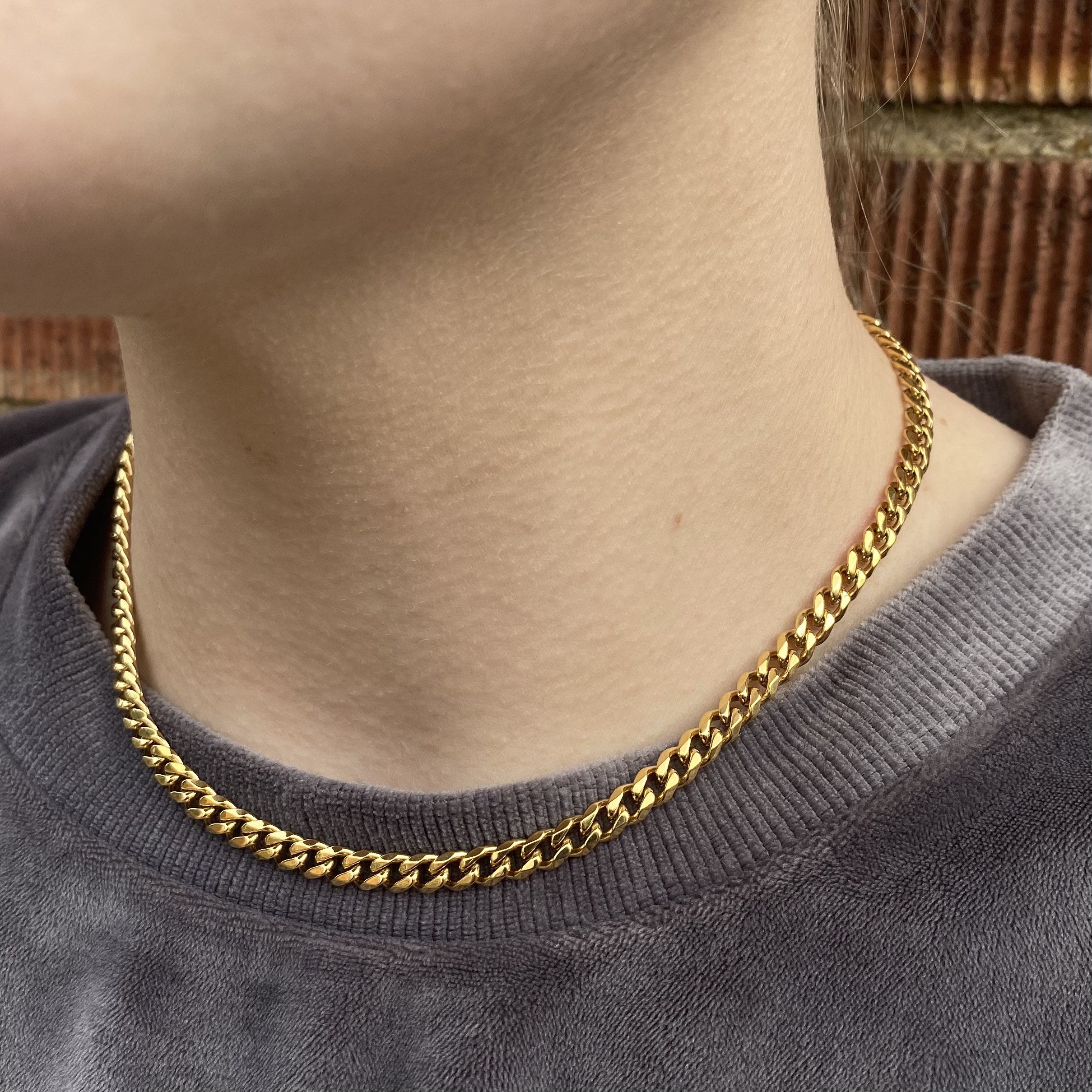 Gold Necklace, Thick Gold Chain Women, 5mm 18K Gold Chain Necklace, Layer Gold Curb Chain, Gold Chains Gifts for Her - Necklace for Her - Etsy