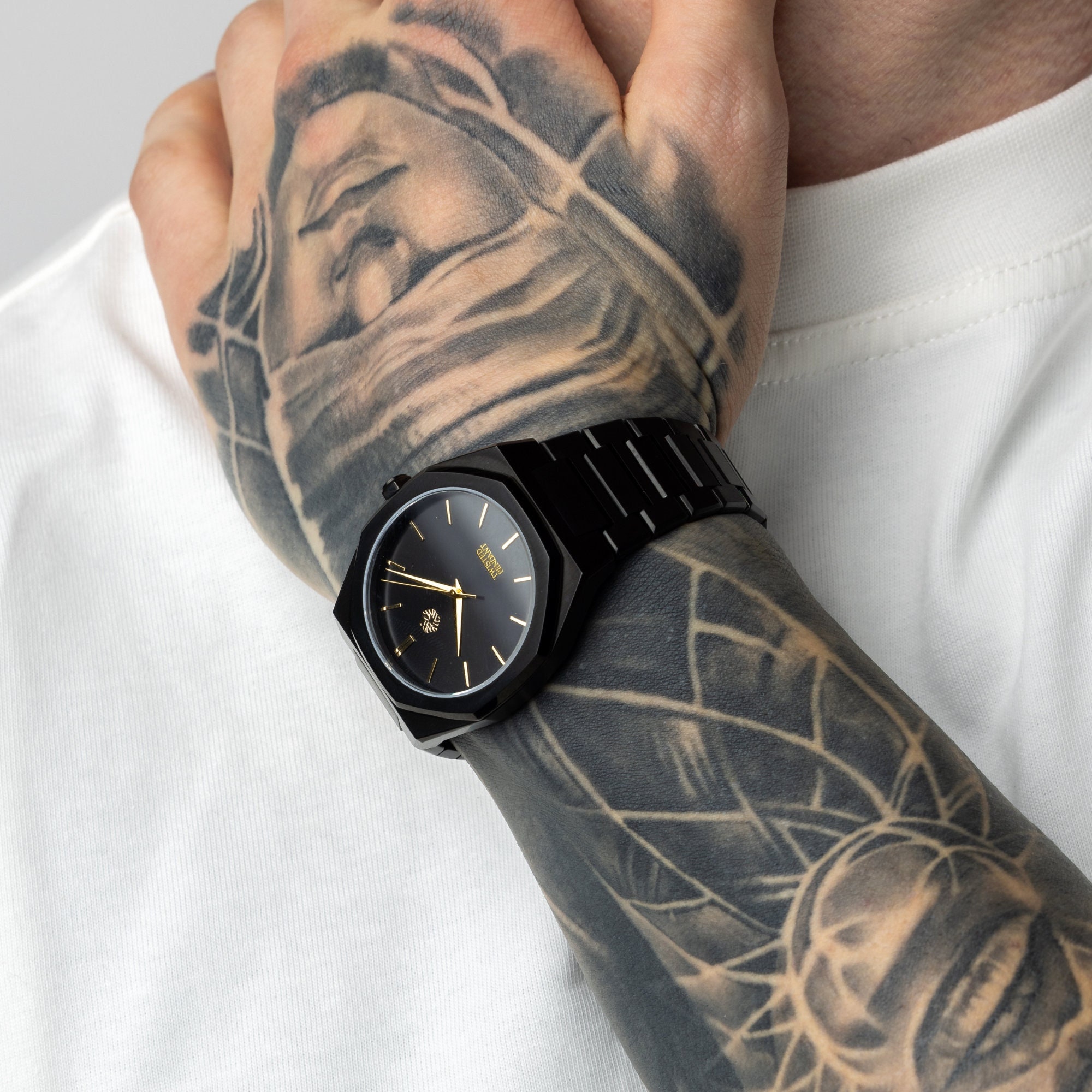 Black & Gold Watch for Men - Stainless Steel Wristwatch Black & Gold Watch for Men - Stainless Steel Wristwatch