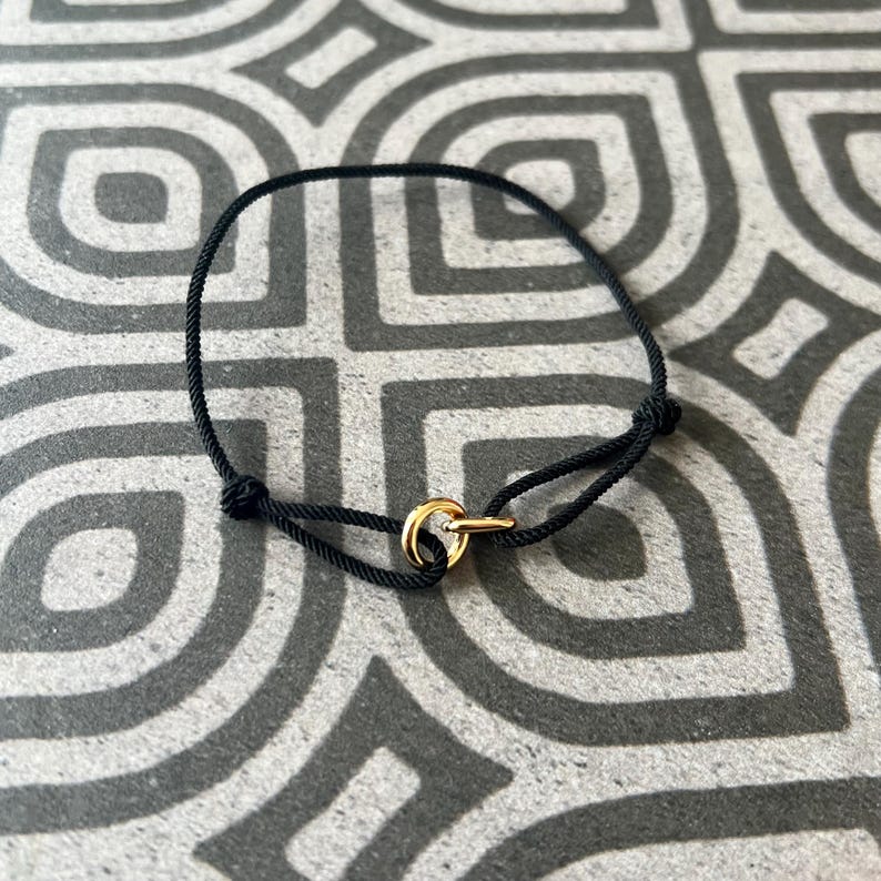 Mens Bracelet - Minimalist Gold Nylon Rope Bracelet For Men