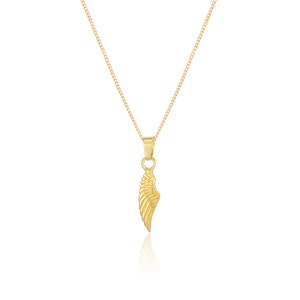 18K Gold Wing Pendant Necklace For Men - Angel Wing Necklace - Gold Plated 925 Sterling Silver Wing Chain Pendant By Twistedpendant