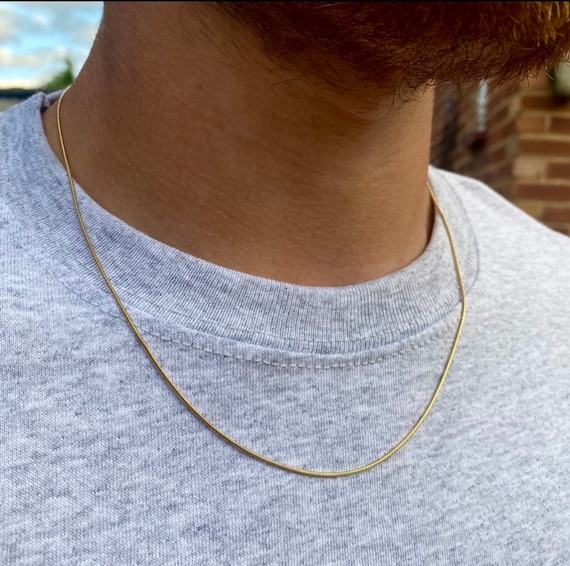 18K Gold Chain Necklace Woman Cuban Link Chain Snake Chain Necklace for Men  Bead Chain Figaro Chain Rope Chains Box Chain Twist Chain 