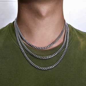 Cadena cubana de plata de 5 mm, cadena para hombres, cadena de bordillo de plata para hombres, joyería para hombres del Reino Unido, collar de cadena de plata para hombres por Twistedpendant imagen 3