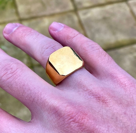 Matroos stromen voorzichtig Gouden Signet Ring Mens Ring Gouden Ringen Voor Mannen Band - Etsy België