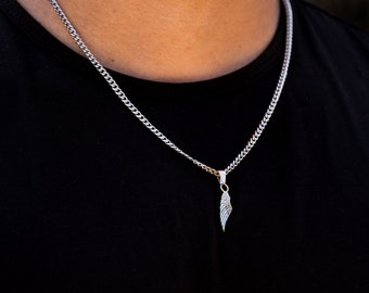 メンズネックレス、14Kゴールドエンジェルウィングネックレス（18K