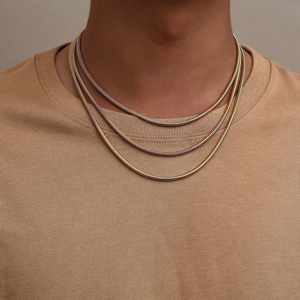 Collana Argento 925 Con Catena A Serpente Rotonda, 80cm - Larghezza 1,2mm, Chiusura A Moschettone, Peso 9g, Ideale Per Donne E Uomini - Eleganza Semplice Per Ogni Occasione