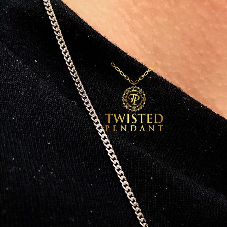 Silver Thin Mens Chain Cuban Necklace Stainless Steel Chain Etsy