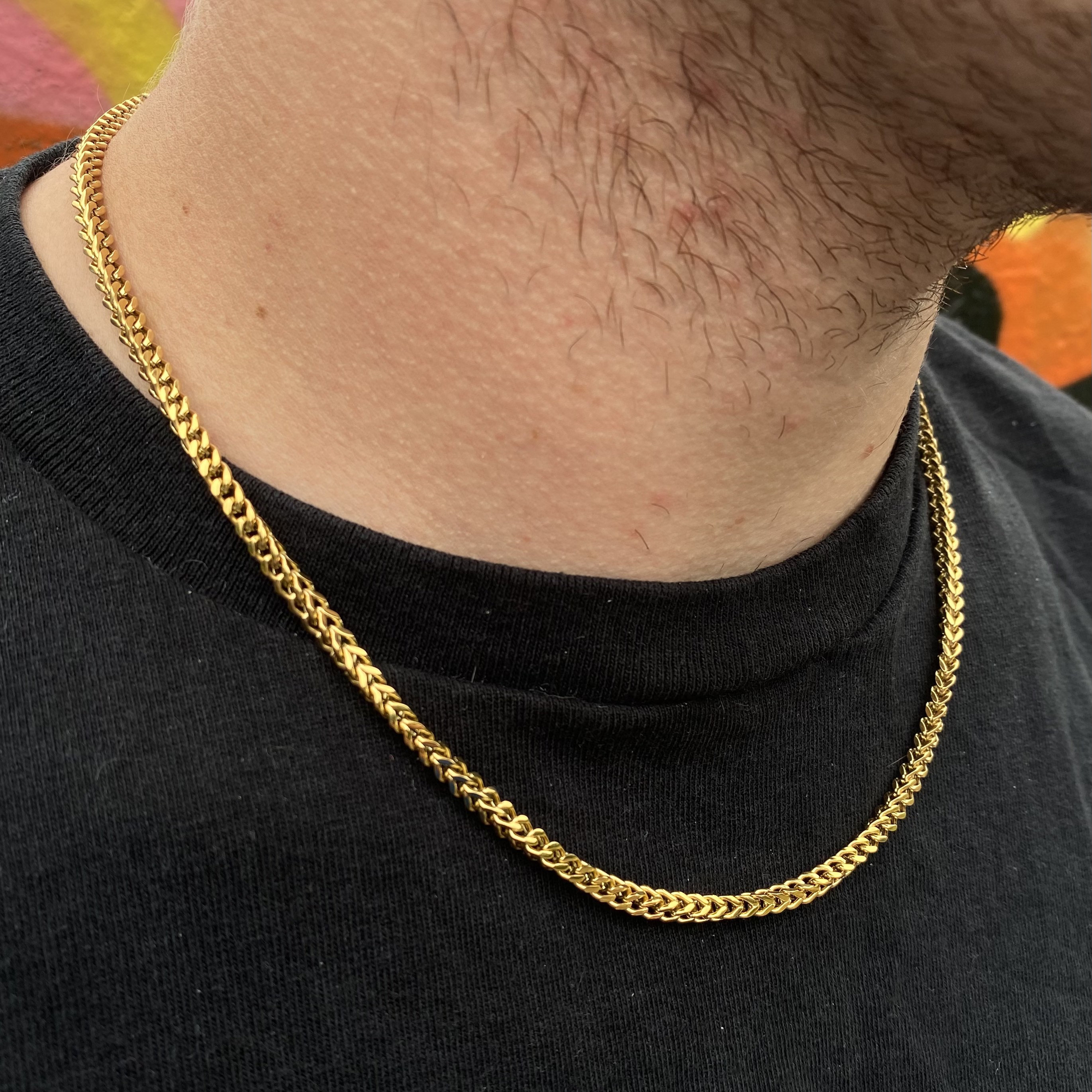 Mens franco chain gold discount