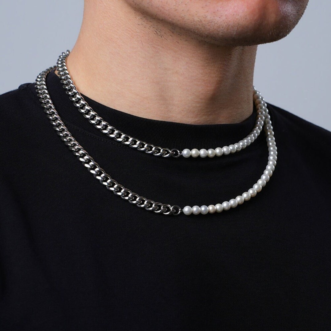 Nice Half Cuba Chain Half Freshwater Pearl Chokers Necklaces 14K Real Gold  Plated Cuban Chain Necklace For Men And Women - Buy Nice Half Cuba Chain  Half Freshwater Pearl Chokers Necklaces 14K