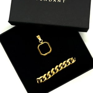 18K Gold Halskette Schwarzer Onyx Stein Anhänger Goldkette Herren Gold Anhänger Onyx Stein Seil Kette Herren - Von Twistedpendant