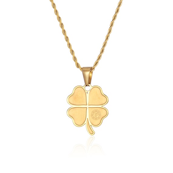 Mens Necklace 18K Gold Four Leaf Clover Pendant Necklace for Men 4 Leaf Pendant Men Gold Necklace Men Mens Jewellery by Twistedpendant Etsy Canada