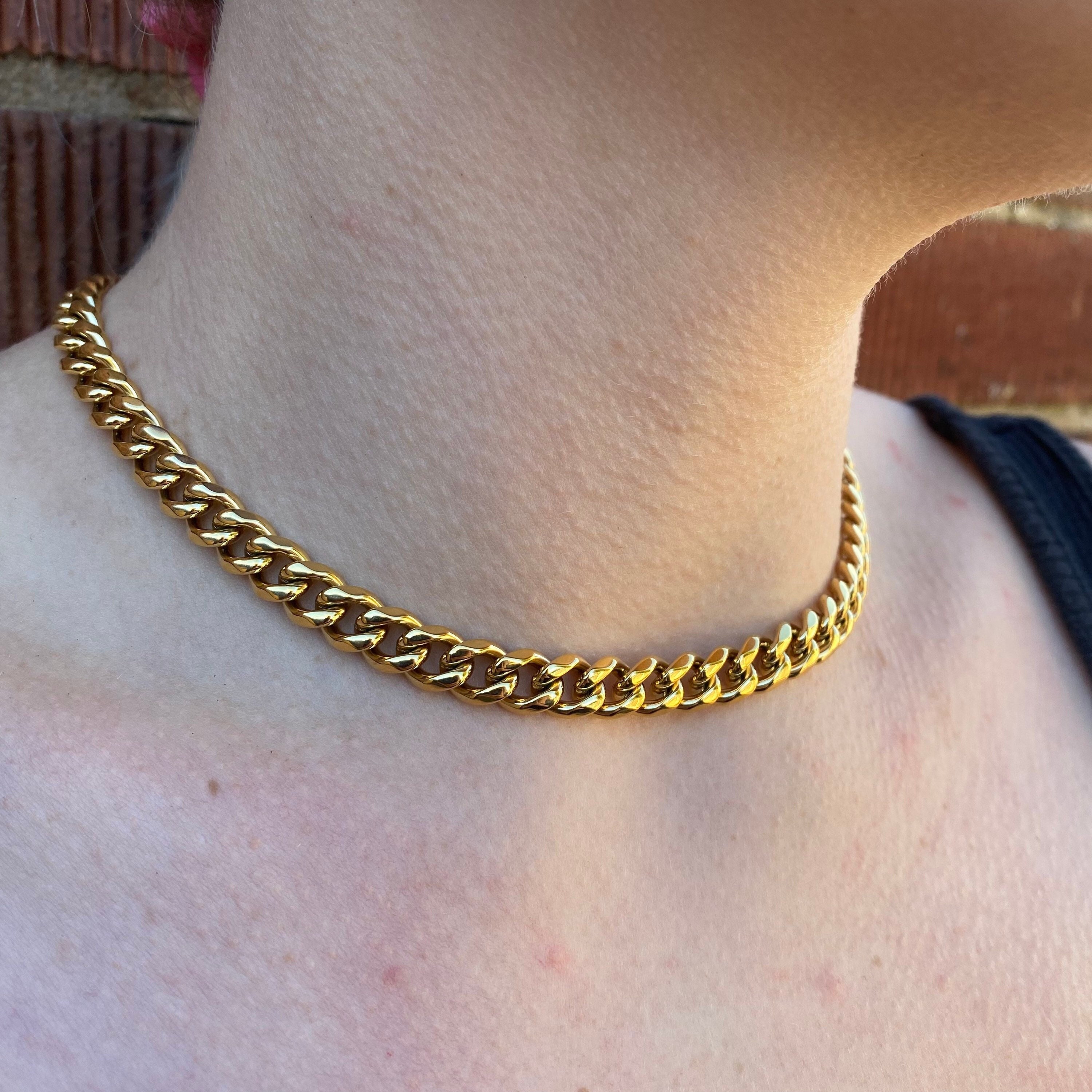 Collana Catana Donna Argento Sterling 925 Massiccio - Placcato Oro 18K, 3/4 Mm, Artigianale Italiana, 40-60 Cm