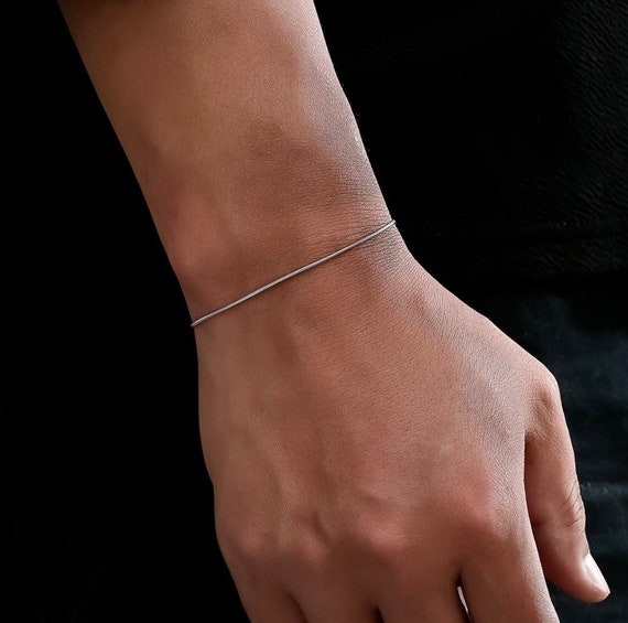 SNAKE CHAIN BRACELET THIN SILVER SNAKE CHAIN BRACELET THIN SILVER