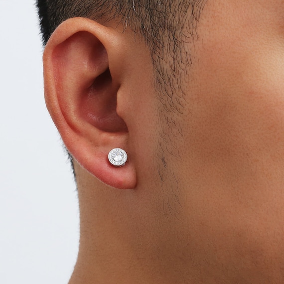Mens screw back diamond earrings deals