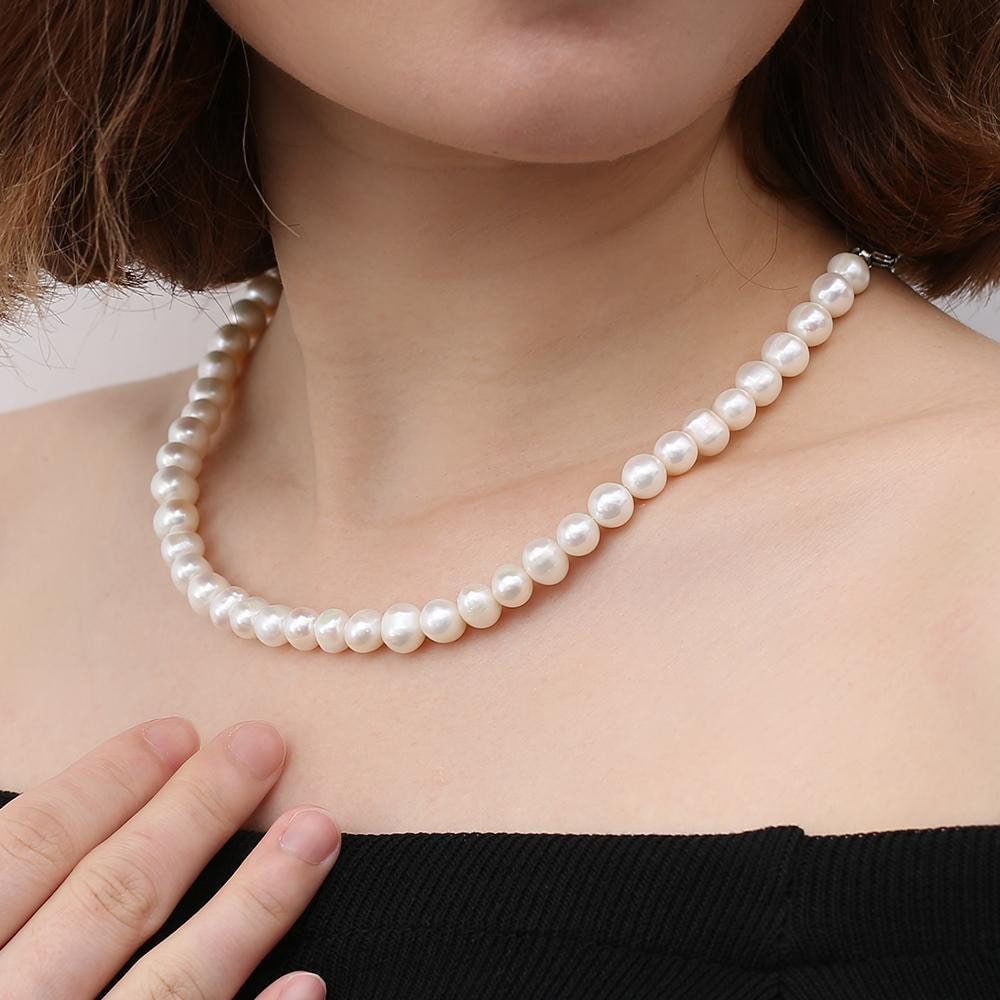 メンズブレスレット、淡水パールブレスレットチェーン 6 MM
