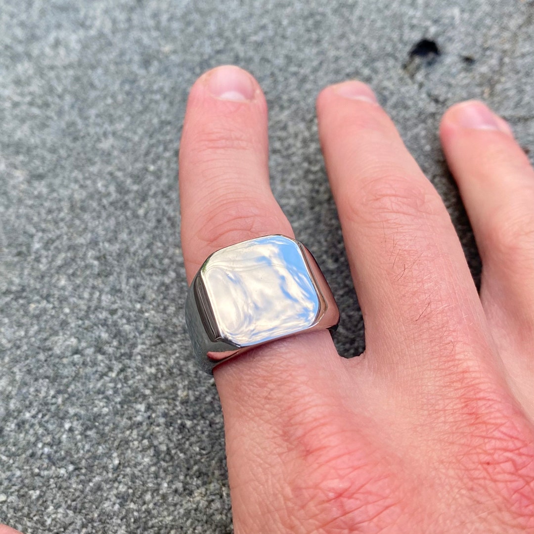 Mens Ring Silver Signet Ring Mens Band Minimalist Promise Ring