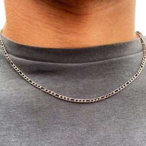 Silver Figaro Chain - Mens Silver Chains - By Twistedpendant