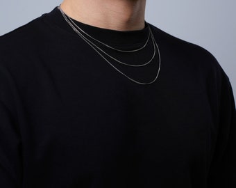 Bandmax Collana Uomo In Acciaio Inox – Catena A Maglia 5 Mm – Scegli Argento/Oro/Nero – Lunghezza 45-76 Cm