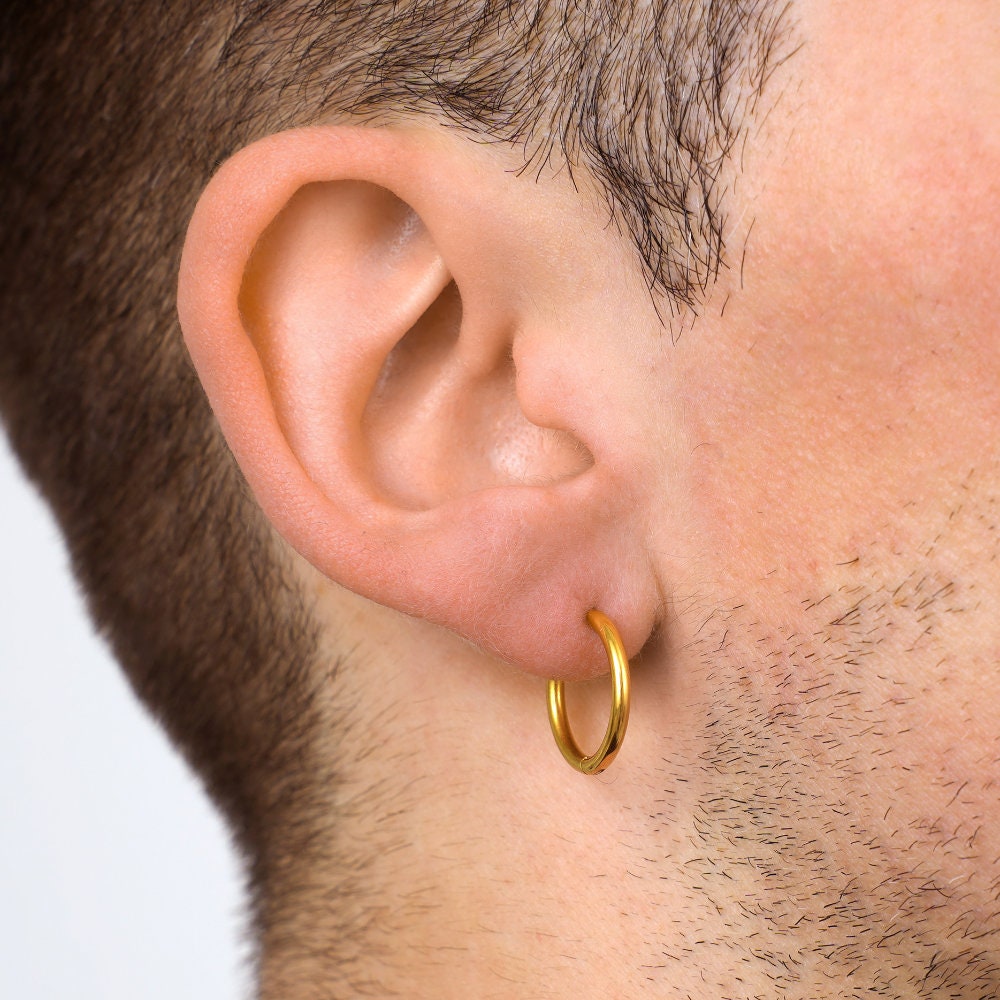 PURELEI Orecchini Da Uomo In Acciaio Inox – Rotondi 7,5 Mm – Placcato Oro 18k O Argento – Design Minimalista - 2