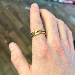 Mens Ring - 18K Gold Razor Ring - Simple Gold Stainless Steel Rings for ...